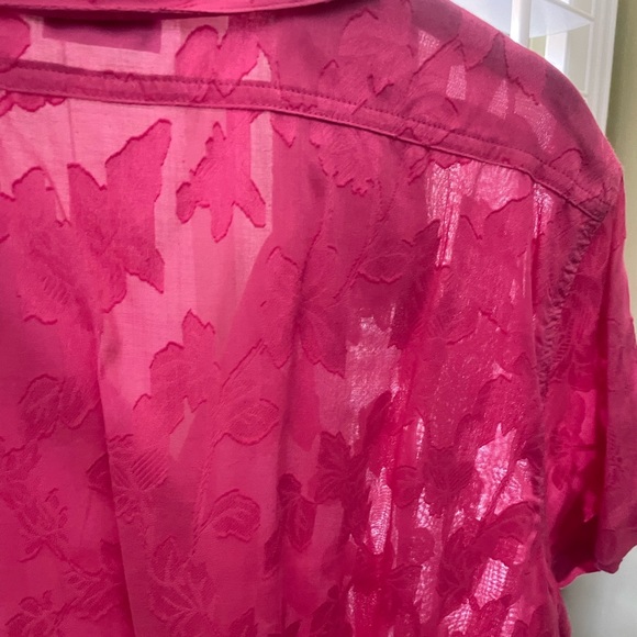 Additions by Chicos Luscious Hot Pink Semi Opaque Shirt or Light Jkt Sz 3 (1X) - Picture 3 of 4